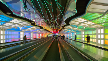 Underground passage connecting terminals of the Chicago O'Hare airport