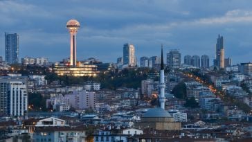 Evening view of Ankara.