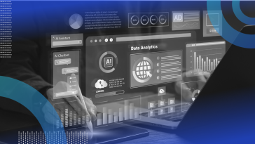 A visual representation of a data analytics setup for AI