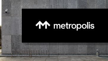 Metropolis logo displayed on urban building