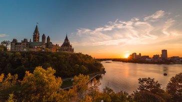 Sunset at Parliament Hill in Ottawa, Ontario, Canada