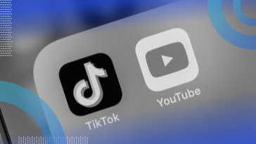 The TikTok and YouTube apps side-by-side on a smartphone.