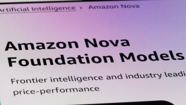 A photo of a page on Amazon's website about the Amazon Nova foundation models