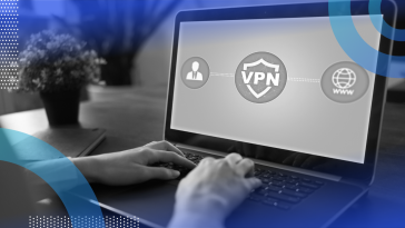 Person signing into VPN on computer.