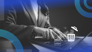 Developer clearing cache with trash icon