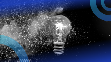 A lightbulb exploding