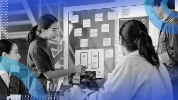 Design team planning a mobile app UX