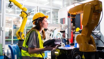 human worker and robots