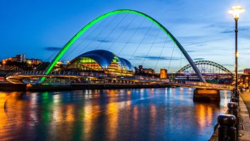 Newcastle coast at night