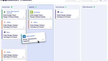 Built In's job tracker helps users organize their job search
