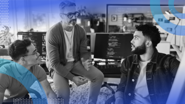 Developers in a coding interview explaining code