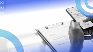 A user takes a smartphone picture using optical character recognition