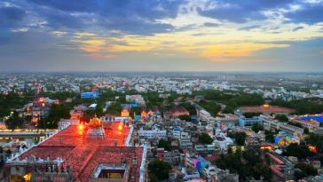 An aerial view of Trichy.