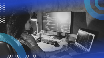 Front end developer working on code