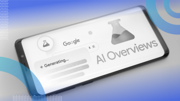 A phone showing the Google AI Overviews interface