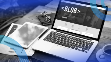A laptop with a blog open on it