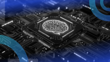 A smart chip with a brain on it on a motherboard