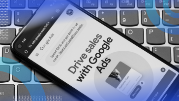 A smartphone showing Google Ads