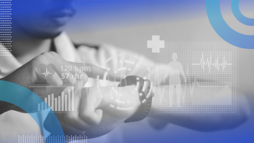 Athlete reviewing health data on healthtech watch