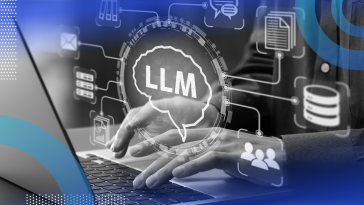 Developer using a LLM on computer