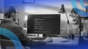 Person reading AI search results