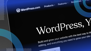 A laptop showing the WordPress logo