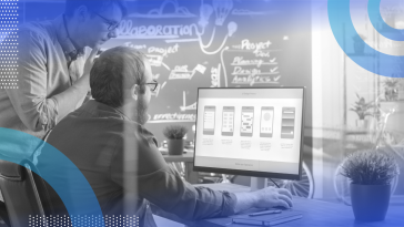 team of developers working on a mobile app