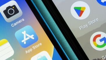 A Google Pixel screen and Apple iPhone screen sitting side by side.