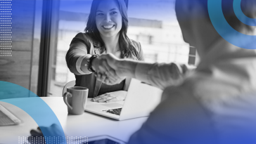 Person shaking hands after successful job interview