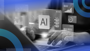 Person using an agentic AI tool with ai overlay