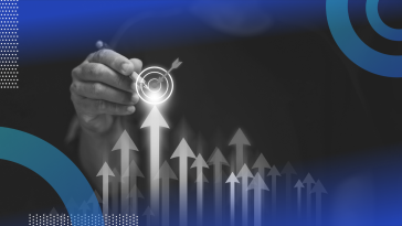 A hand uses a glowing pen to highlight one of the bars on a bar graph