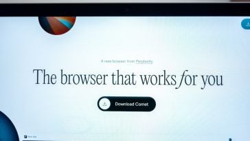 A photo of Perplexity's website announcing the launch of Comet.