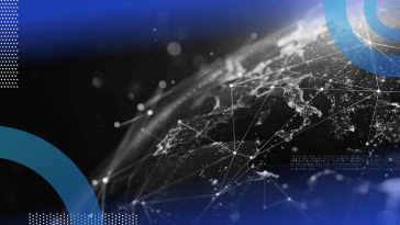 An image of the earth with digital overlays