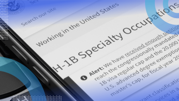 A screenshot of an H-1B visa application