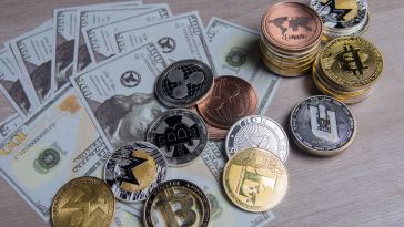 A photo of coins and bills is shown.