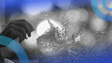 A pin popping a bubble