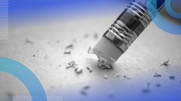 A pencil eraser on a page