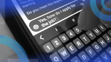 A smartphone showing a fake job ad