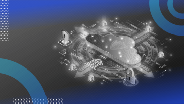 An image of a cloud with security icons