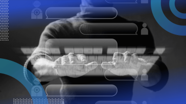 A user works on a transparent keyboard to chat with a chatbot