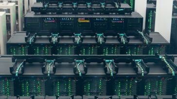 Rows of data center hardware