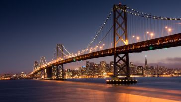 Golden gate bridge at night