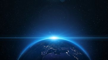 The earth's horizon from space is shown