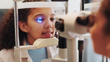 Girl at eye doctor