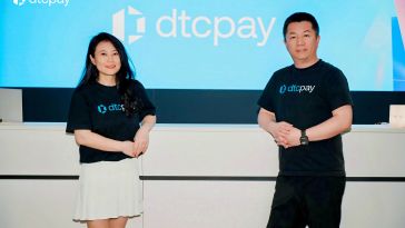 dtcpay co-founders, Alice Liu (left) and Band Zhao (right). | Photo: dtcpay
