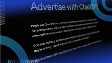 A computer screen showing ChatGPT ads