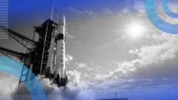 A SpaceX rocket prepares for takeoff