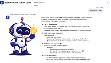 A product demonstration of Zeta Global’s new internal AI tool, Zeek