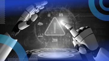 Robot hands click a warning icon