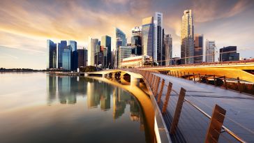 Singapore skyline pictured.